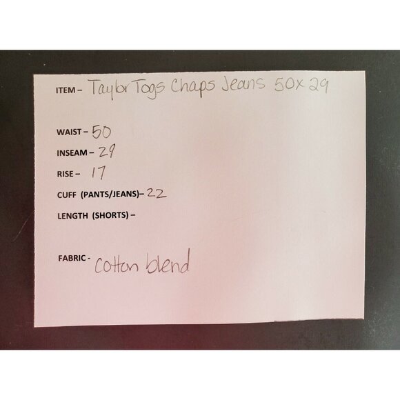 Chaps Jeans By Taylor Togs Men's Size 50/29 Stretch Dark - Picture 6 of 7